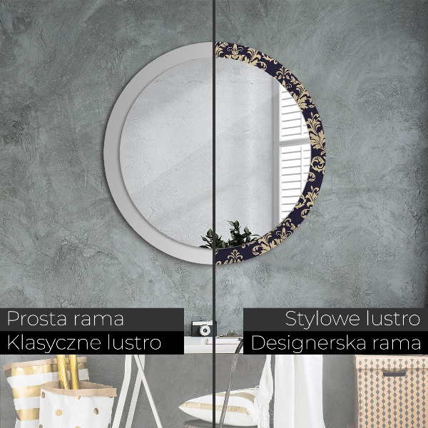 Round wall mirror decor Floral pattern