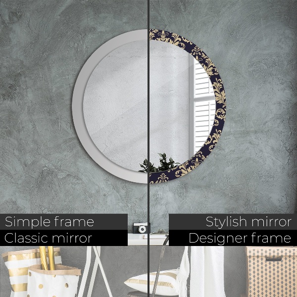 Round wall mirror decor Floral pattern