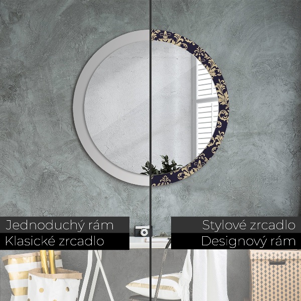 Round wall mirror decor Floral pattern