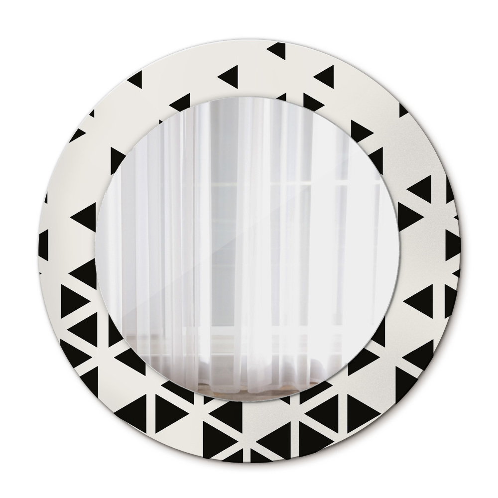 Round printed mirror Abstract geometric