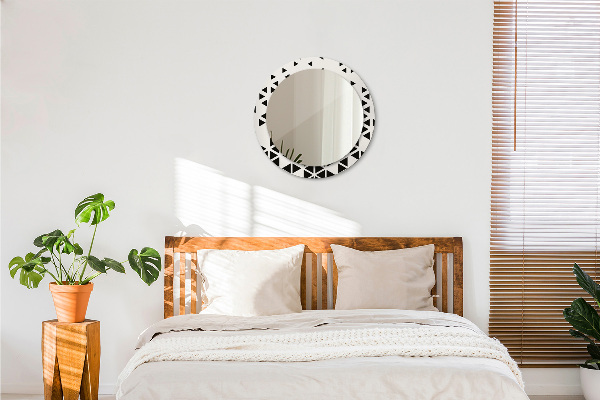 Round printed mirror Abstract geometric