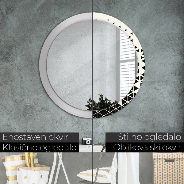 Round printed mirror Abstract geometric