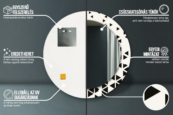 Round printed mirror Abstract geometric