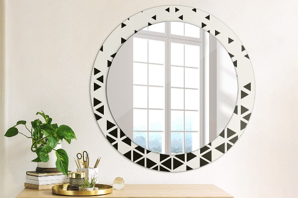 Round printed mirror Abstract geometric