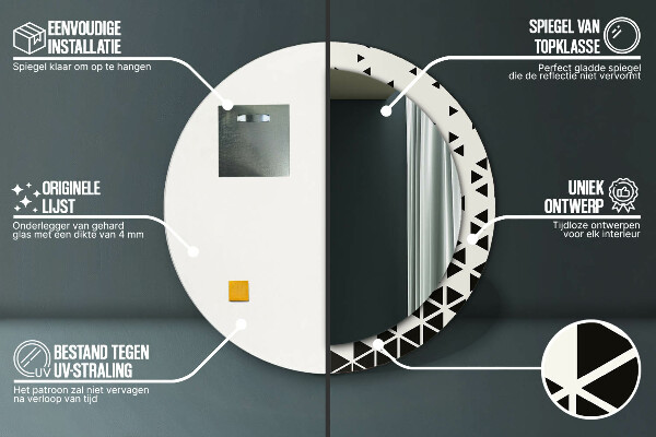 Round printed mirror Abstract geometric