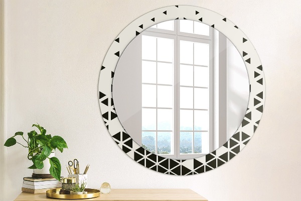 Round printed mirror Abstract geometric