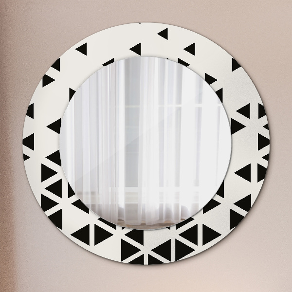 Round printed mirror Abstract geometric