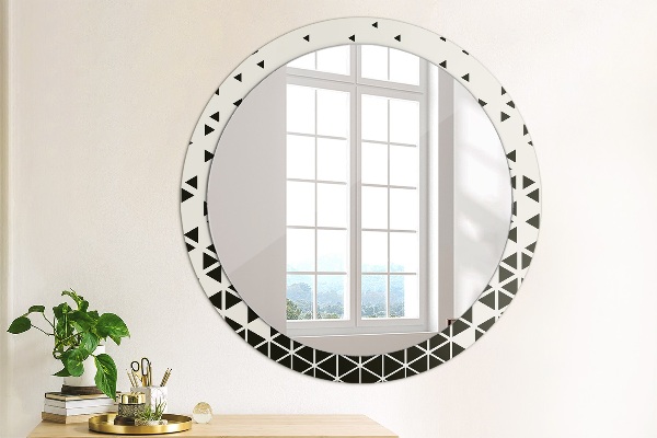 Round printed mirror Abstract geometric