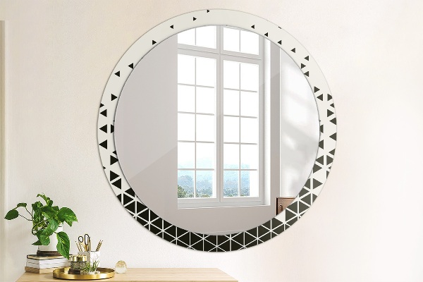 Round printed mirror Abstract geometric