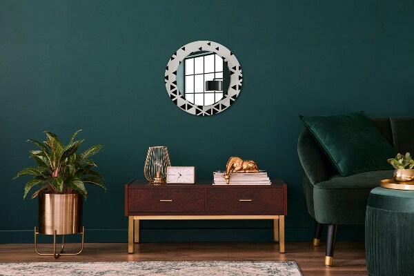 Round printed mirror Abstract geometric