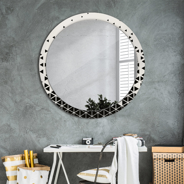 Round printed mirror Abstract geometric