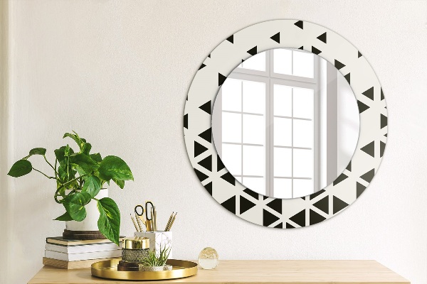 Round printed mirror Abstract geometric