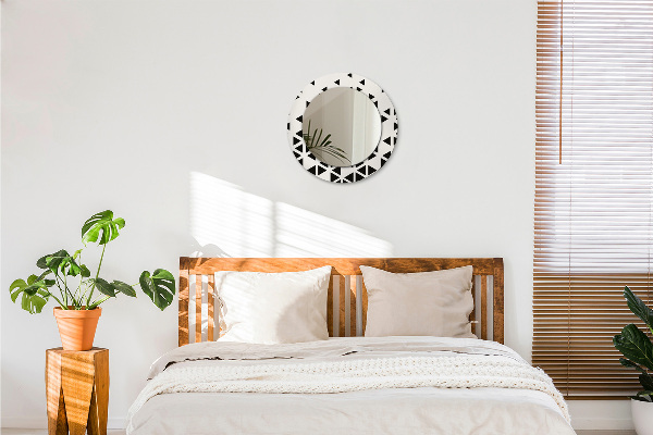 Round printed mirror Abstract geometric