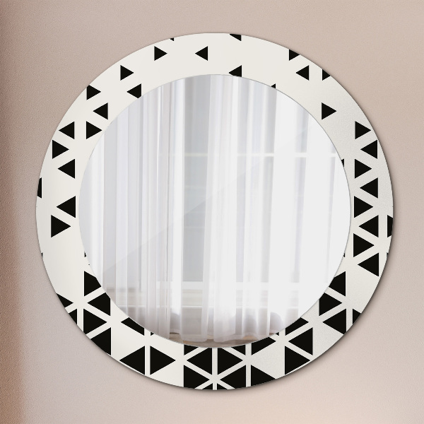 Round printed mirror Abstract geometric