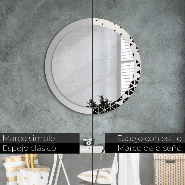 Round printed mirror Abstract geometric