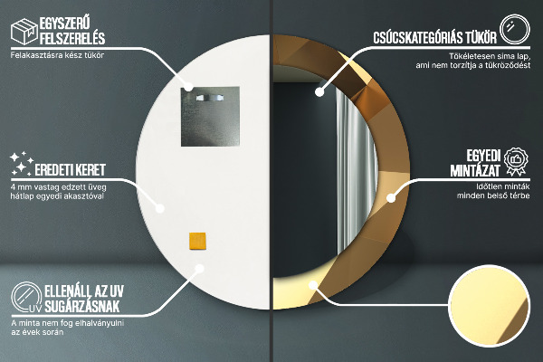 Circle decorative mirror Gold abstraction