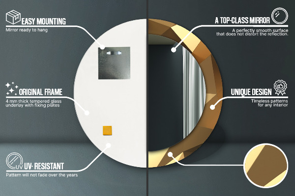 Circle decorative mirror Gold abstraction