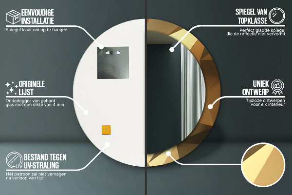 Circle decorative mirror Gold abstraction