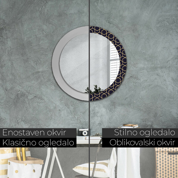 Round wall mirror design Abstract geometric