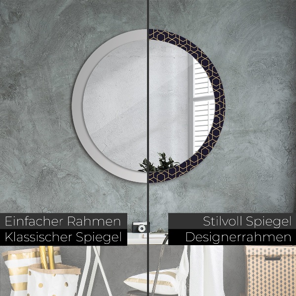 Round wall mirror design Abstract geometric