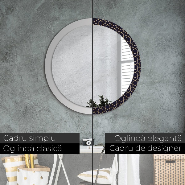 Round wall mirror design Abstract geometric