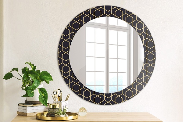 Round wall mirror design Abstract geometric