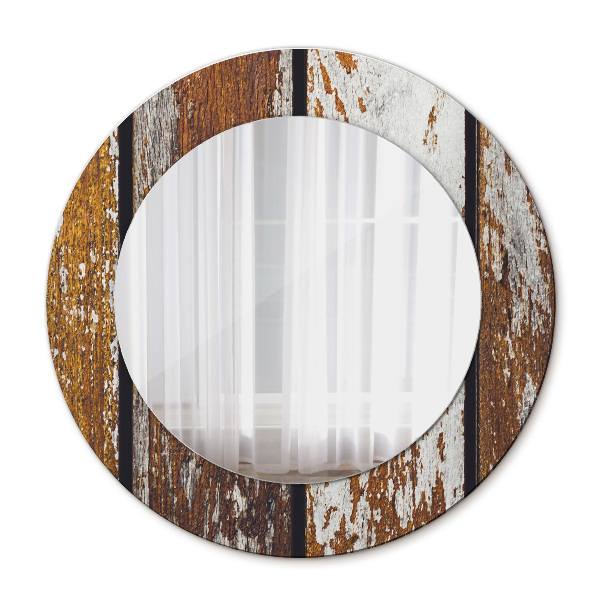 Round wall mirror design Vintage dark wood