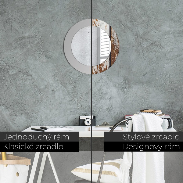 Round wall mirror design Vintage dark wood