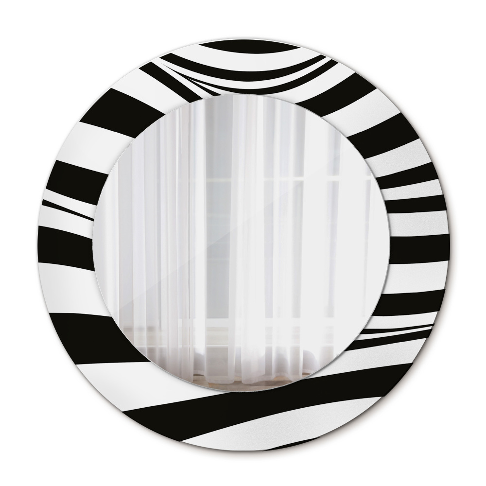 Round wall mirror design Abstract wave