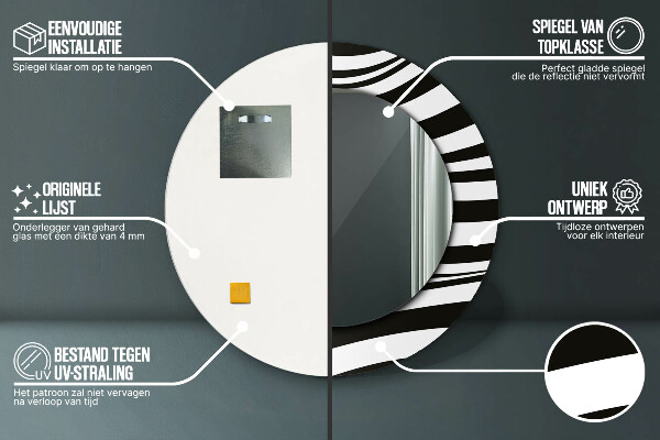 Round wall mirror design Abstract wave