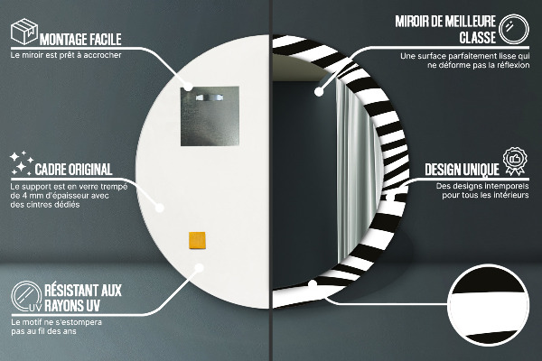 Round wall mirror design Abstract wave