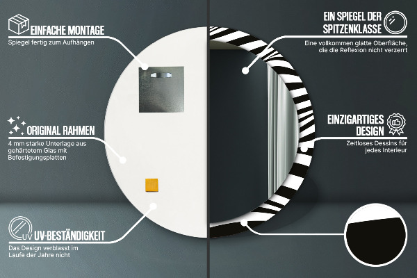 Round wall mirror design Abstract wave