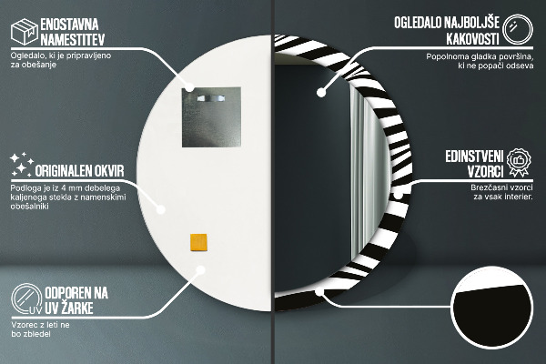 Round wall mirror design Abstract wave