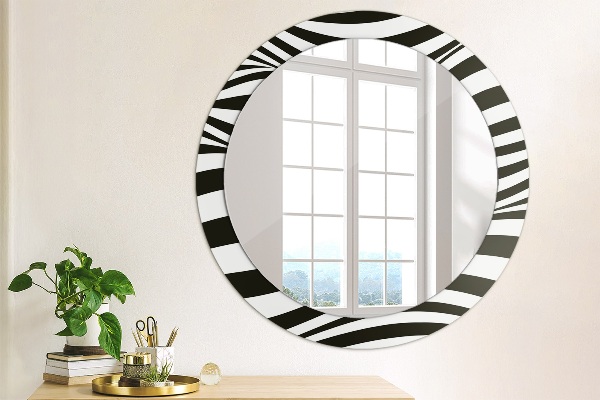Round wall mirror design Abstract wave