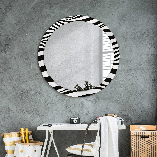 Round wall mirror design Abstract wave