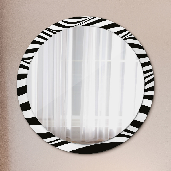 Round wall mirror design Abstract wave