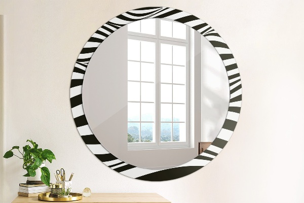 Round wall mirror design Abstract wave