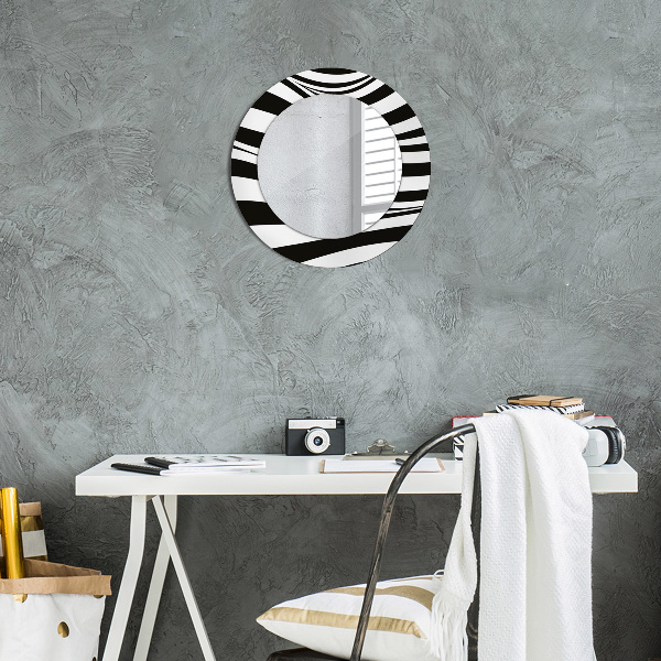 Round wall mirror design Abstract wave