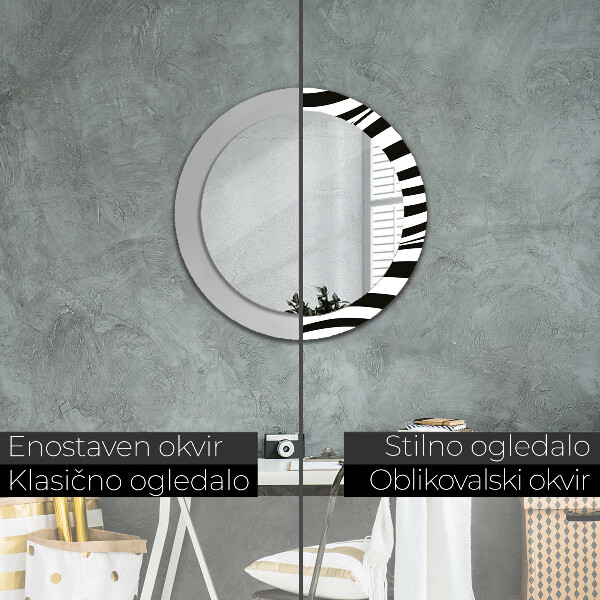 Round wall mirror design Abstract wave