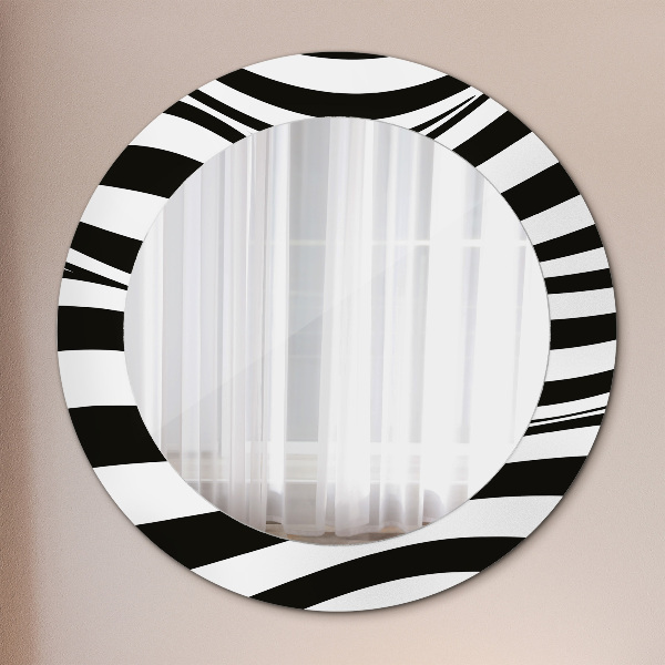 Round wall mirror design Abstract wave