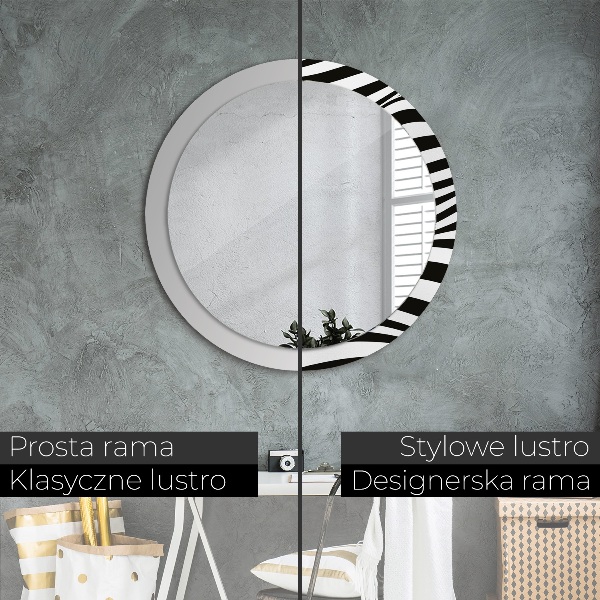 Round wall mirror design Abstract wave