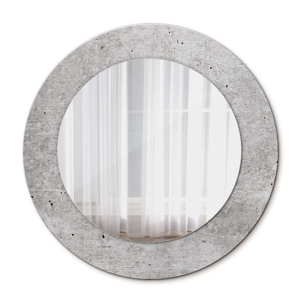 Round wall mirror decor Gray concrete