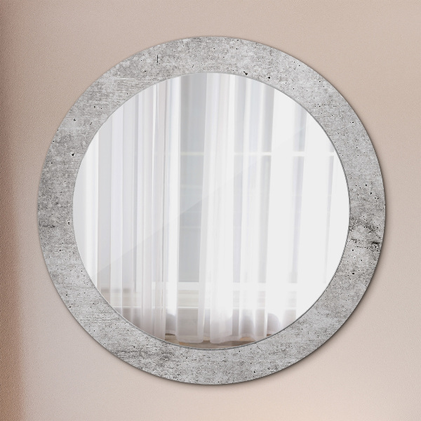 Round wall mirror decor Gray concrete