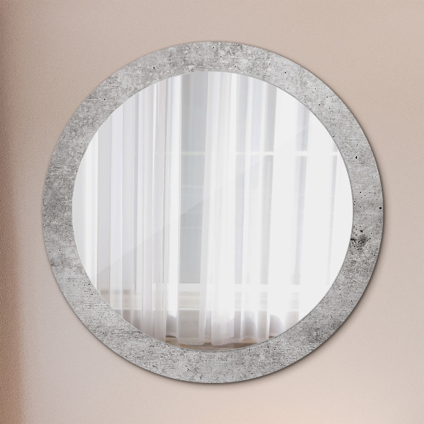 Round wall mirror decor Gray concrete