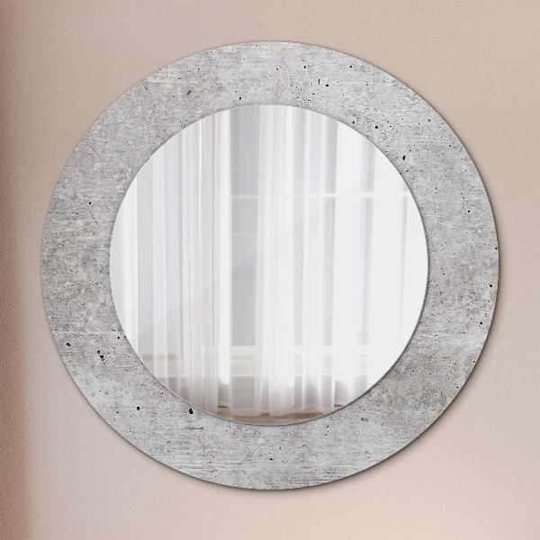 Round wall mirror decor Gray concrete