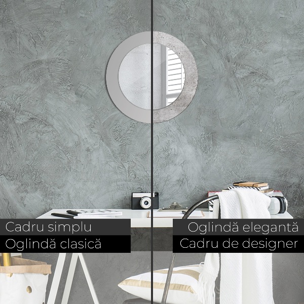 Round wall mirror decor Gray concrete