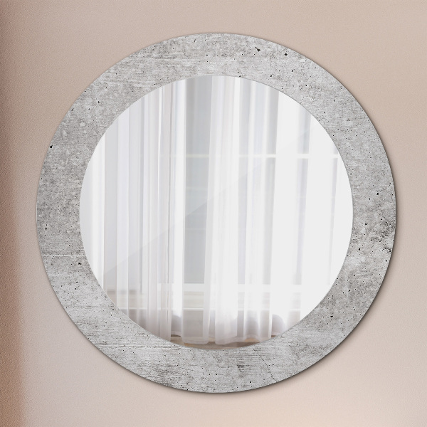 Round wall mirror decor Gray concrete
