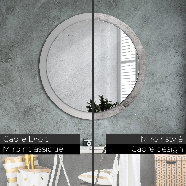 Round wall mirror decor Gray concrete
