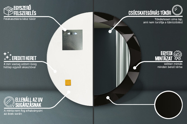 Ornate framed mirror Abstract black