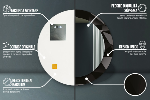 Ornate framed mirror Abstract black